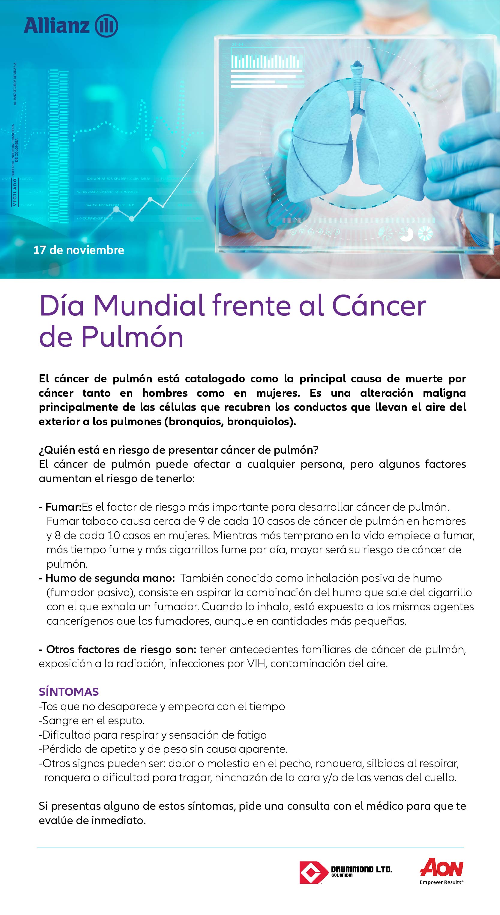 Dia mundial contra el cáncer de Pulmón 