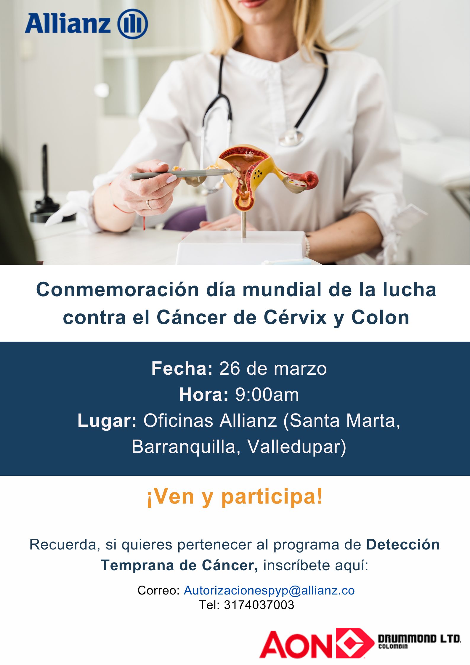 Taller en conmemoración al día de la lucha contra el cáncer de cérvix y colon